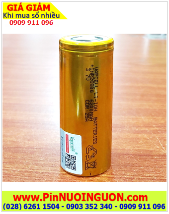 Pin xe đạp điện _Pin sạc 3.7v Lithium Li-ion Vapcell INR26800 (26800-6200mAh-3.7v, Dòng xả 25A) chính hãng